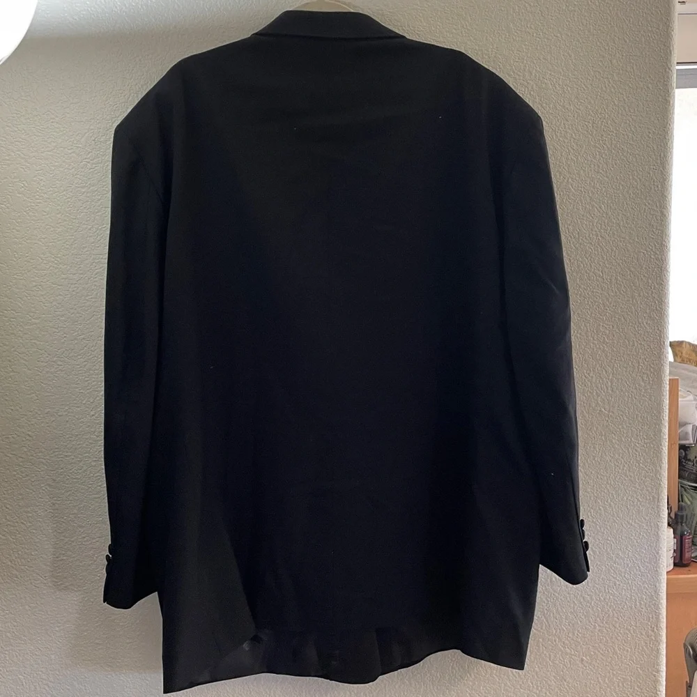 Pierre Balmain Elegant Black Tuxedo Jacket 100% wool formal 53R